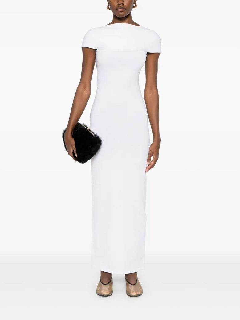 long basile dress with white neckline by Selfnex