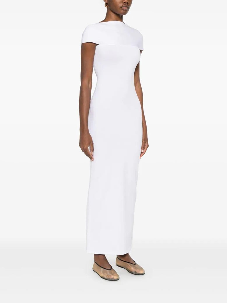long basile dress with white neckline by Selfnex