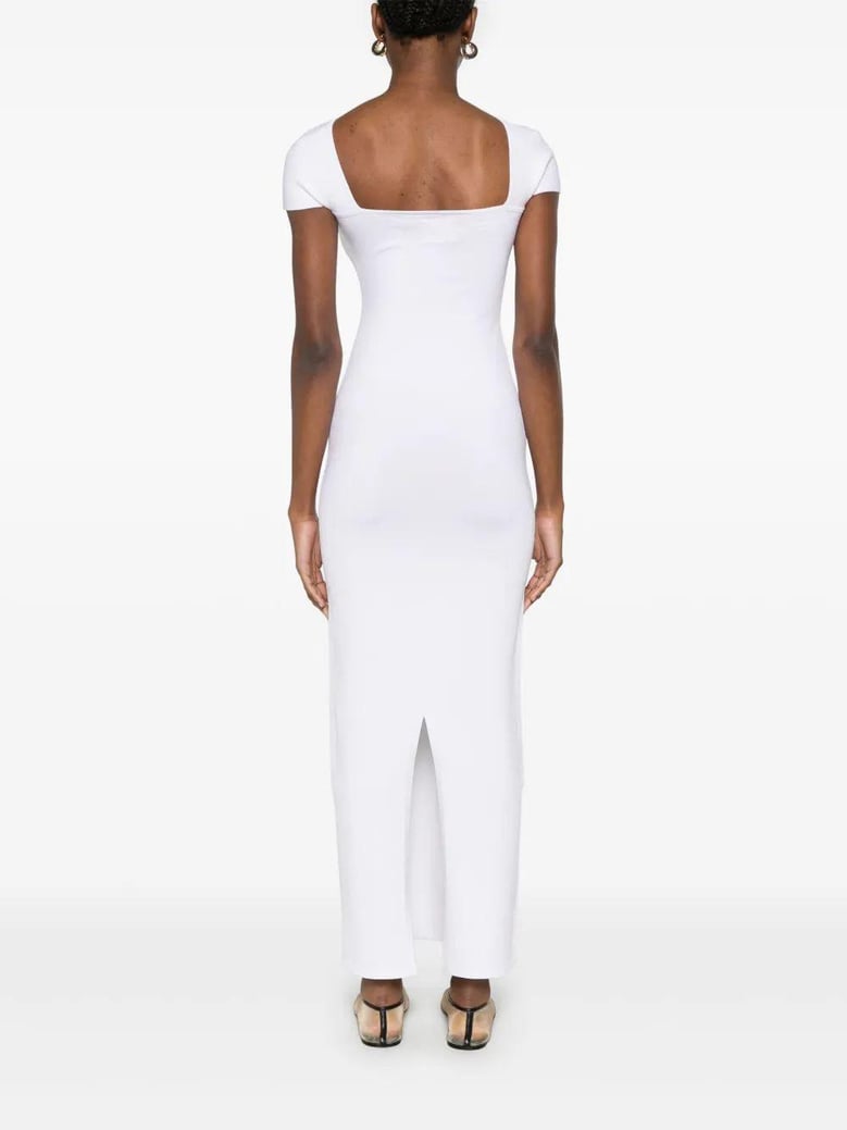 long basile dress with white neckline by Selfnex