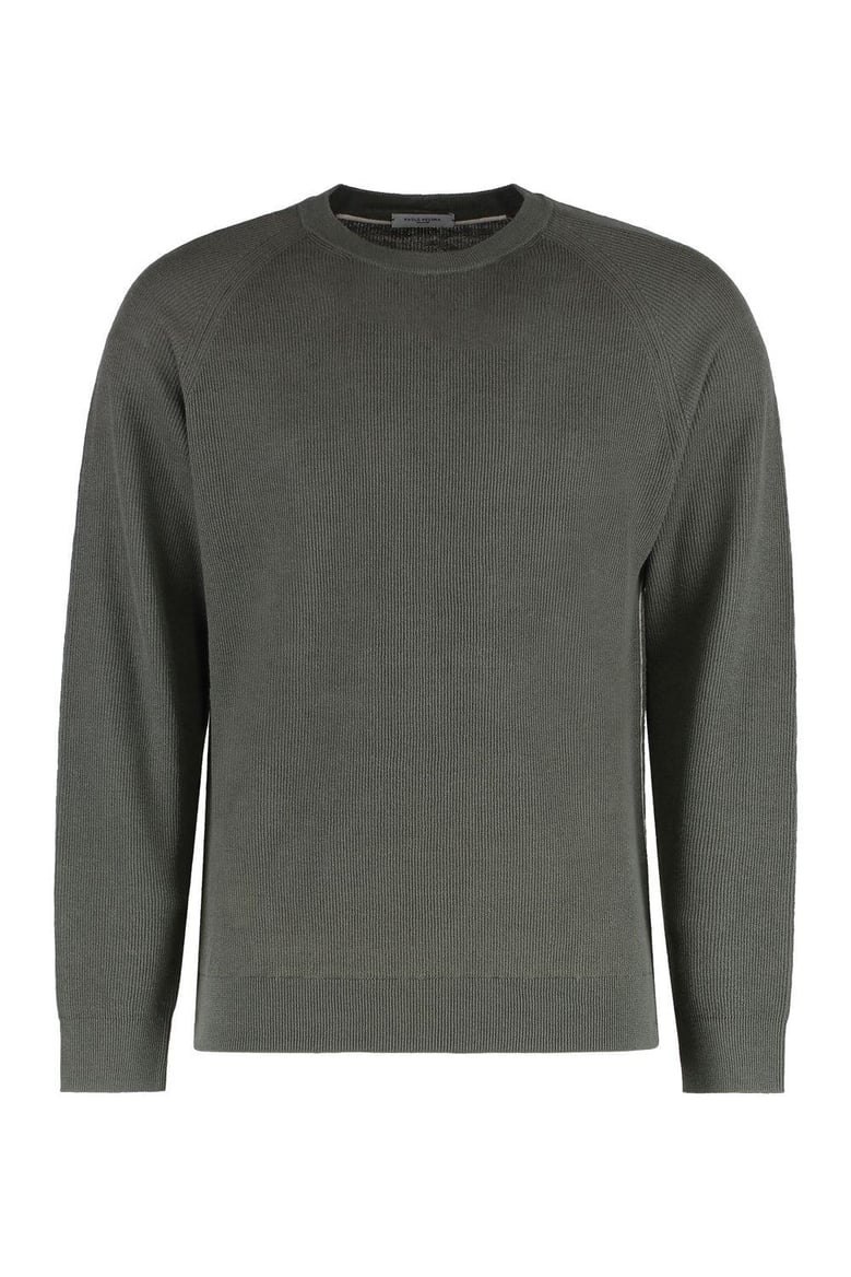 linen-cotton crew-neck sweater by Selfnex