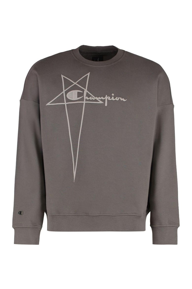 rick owens x champion - cotton crew-neck sweatshirt by Selfnex