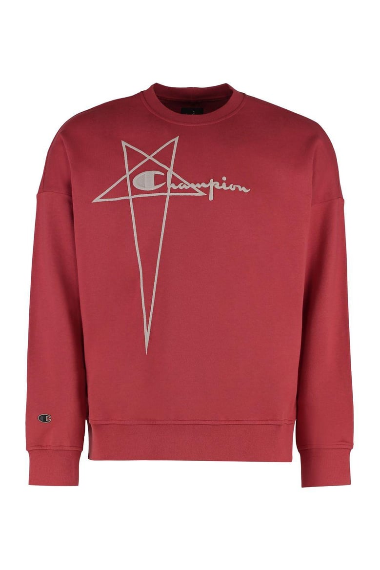rick owens x champion - cotton crew-neck sweatshirt by Selfnex