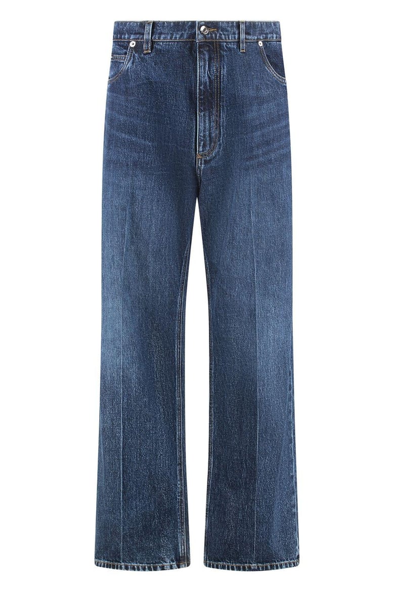 blue oversized cotton jeans by Selfnex