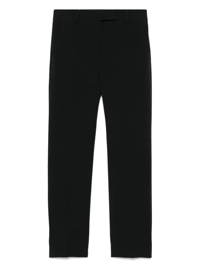 tapered leg cotton blend trousers by Selfnex