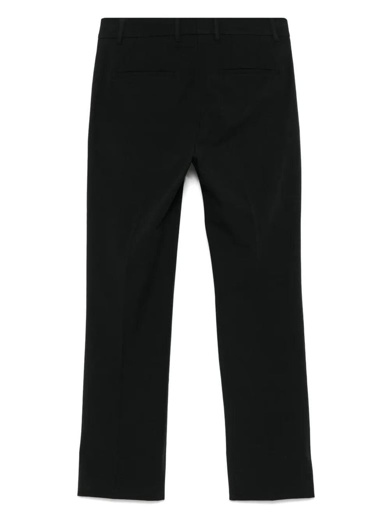 tapered leg cotton blend trousers by Selfnex