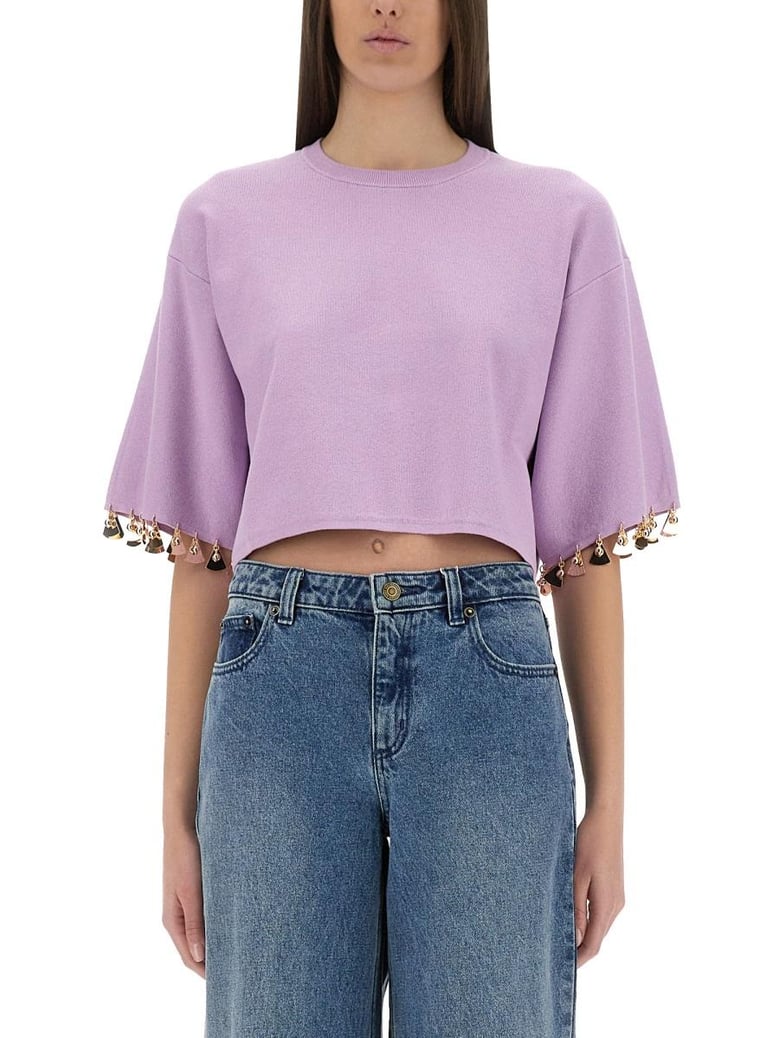 knitted cropped t shirt by Selfnex