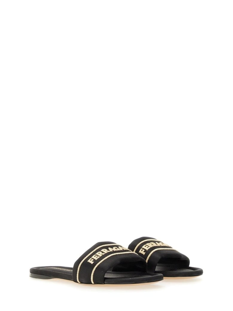 satin mules with logo by Selfnex