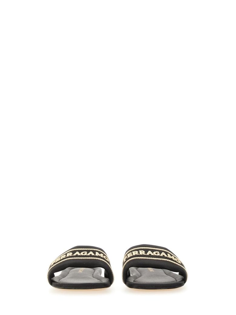 satin mules with logo by Selfnex