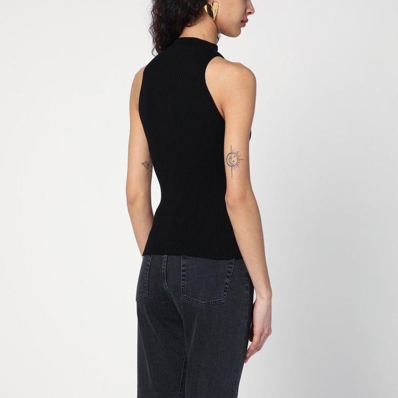black ribbed tank top by Selfnex