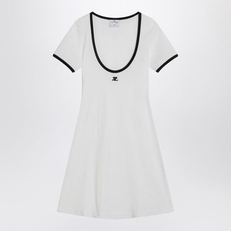 black/white mini dress in cotton by Selfnex