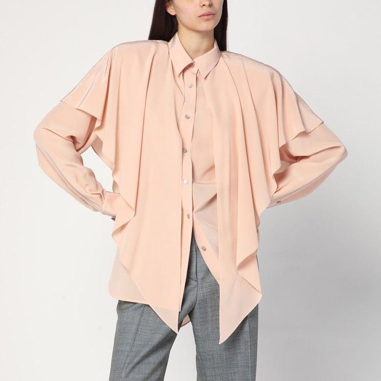 pink silk shirt by Selfnex