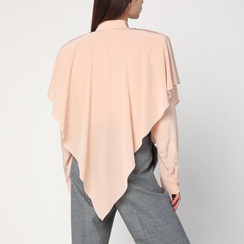 pink silk shirt by Selfnex