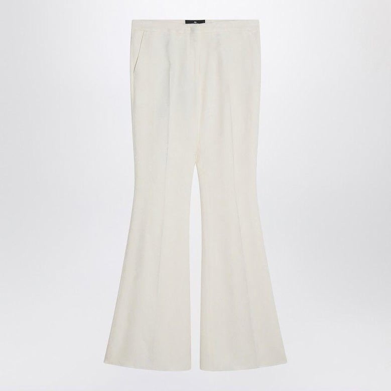 flared trousers in ivory viscose by Selfnex