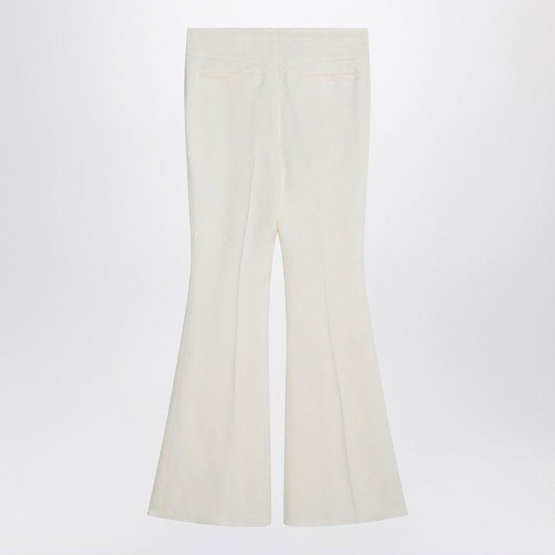 flared trousers in ivory viscose by Selfnex