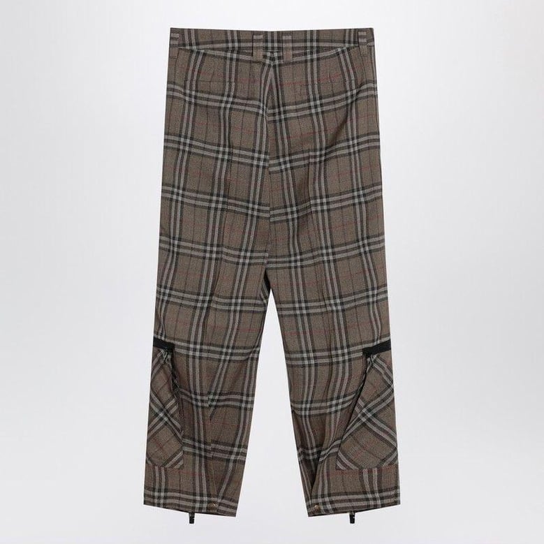 cargo pants check pattern in silk blend by Selfnex