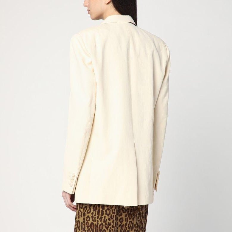ivory viscose blend blazer by Selfnex