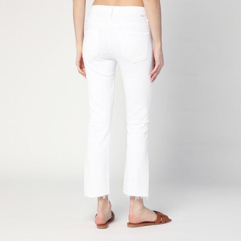 the insider crop step fray jeans in white by Selfnex