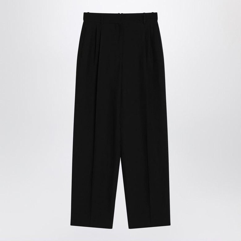 lilas trousers in black wool and linen by Selfnex