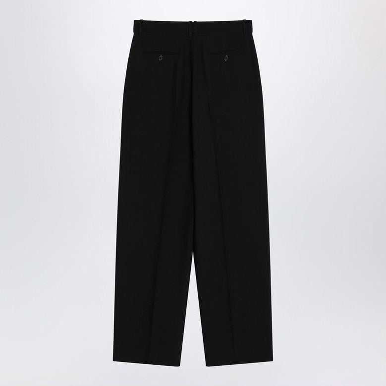 lilas trousers in black wool and linen by Selfnex
