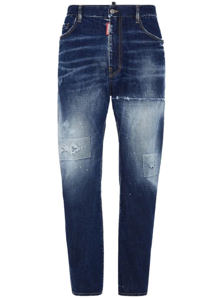 distressed stretch cotton jeans by Selfnex