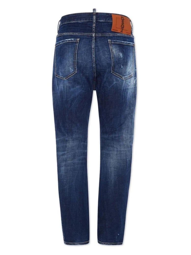 distressed stretch cotton jeans by Selfnex