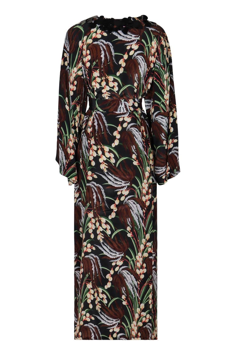 printed crepe dress by Selfnex