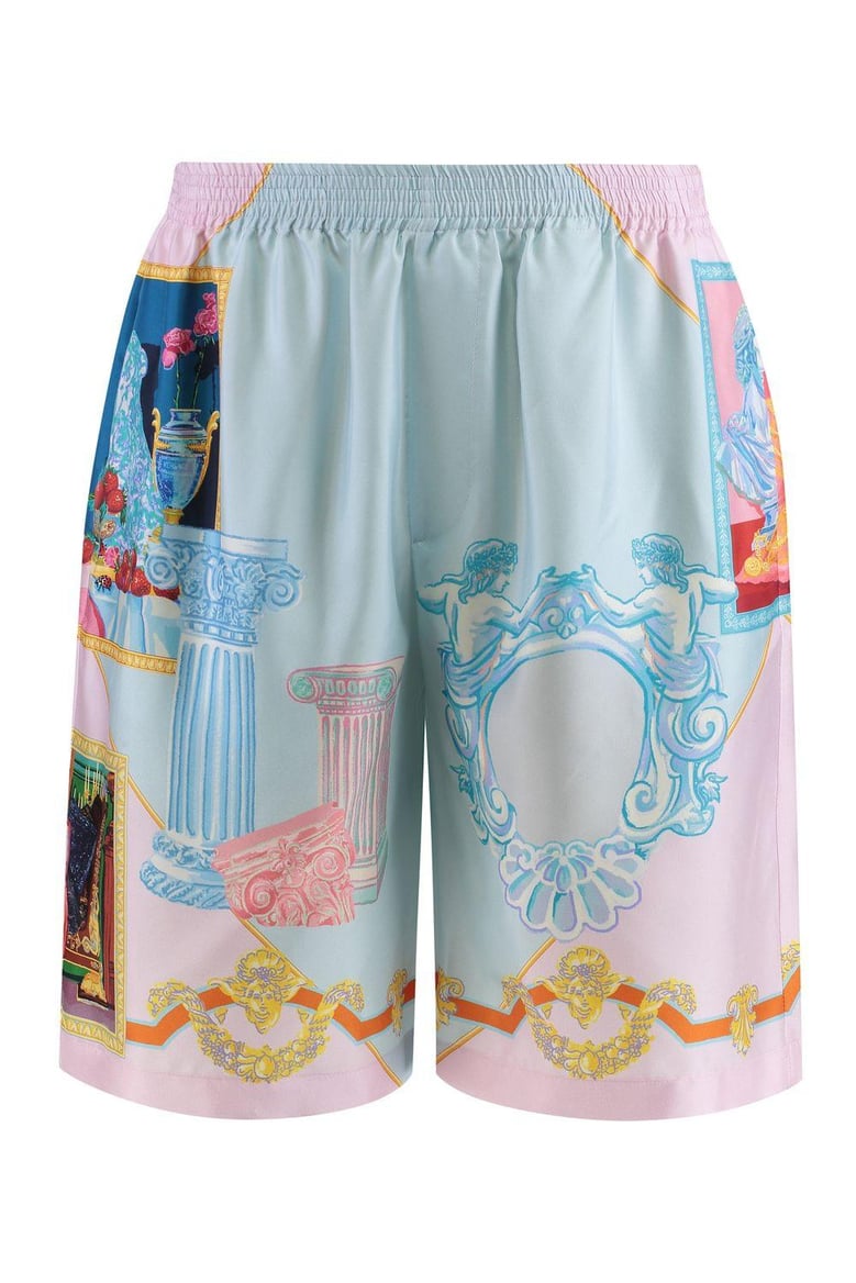 printed silk shorts by Selfnex