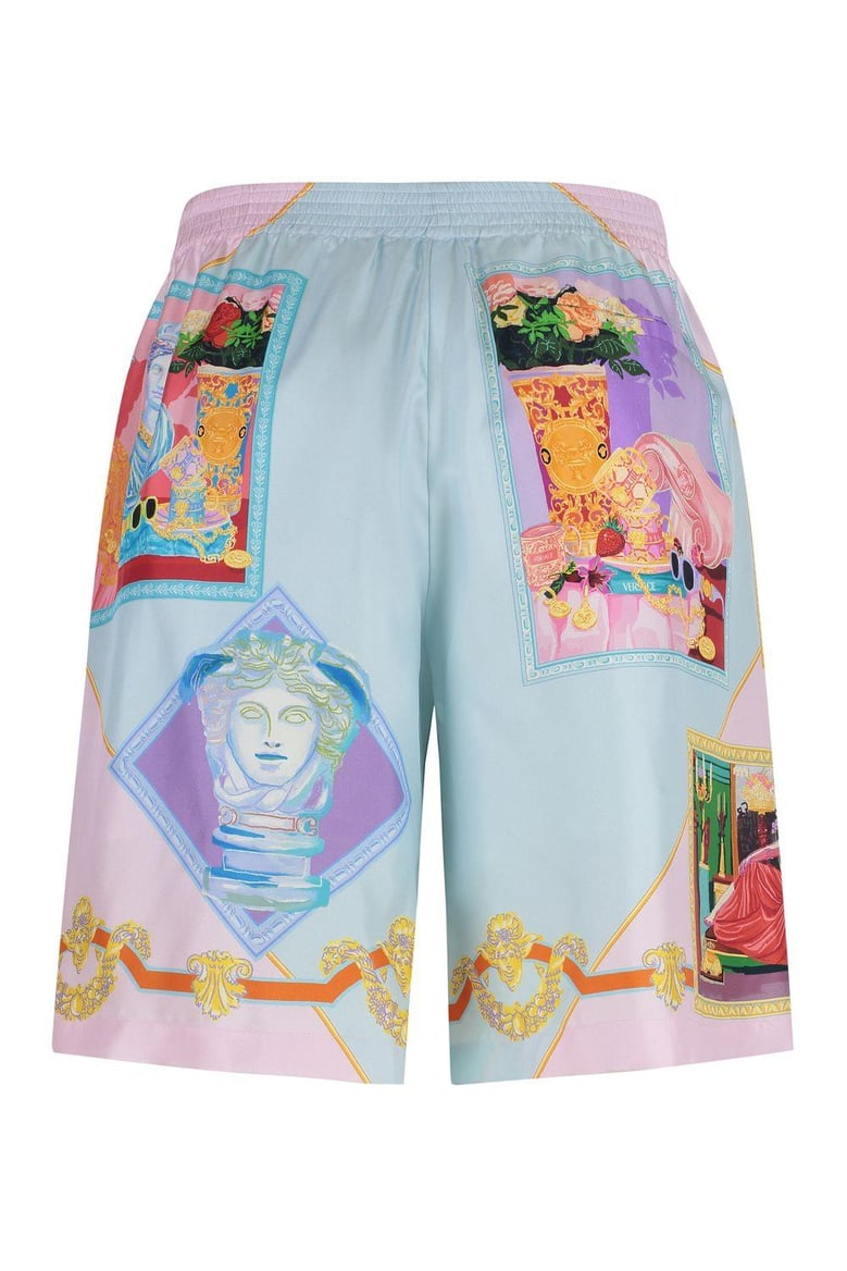 printed silk shorts by Selfnex