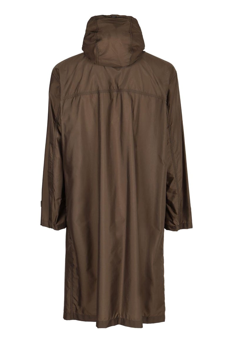 hooded techno fabric raincoat by Selfnex