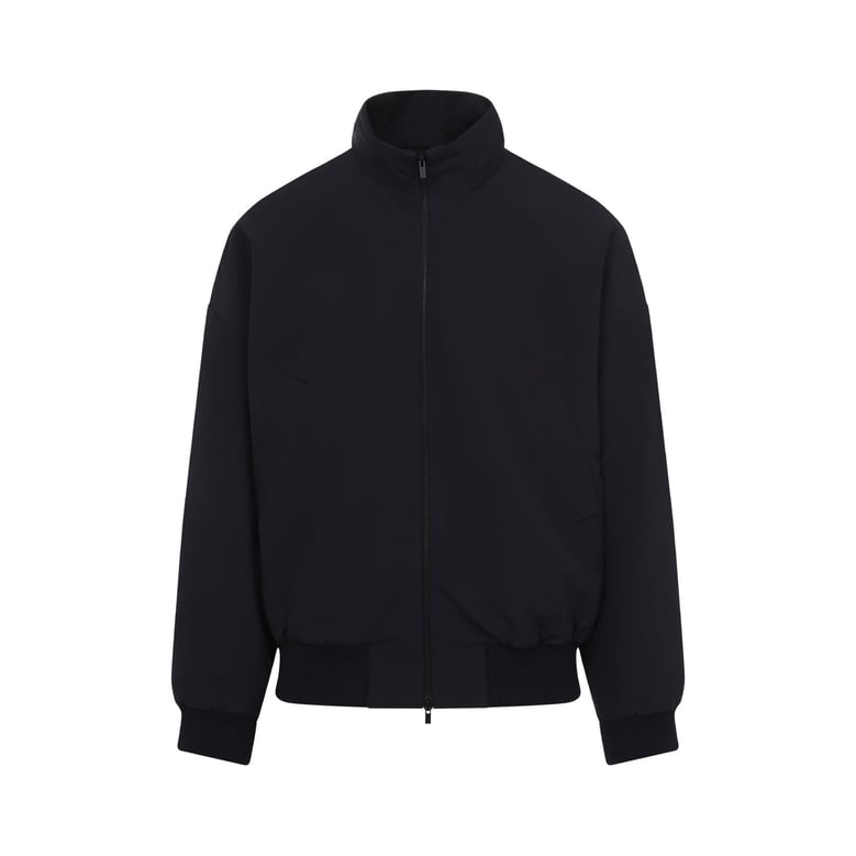navy blue wool jacket with zip by Selfnex
