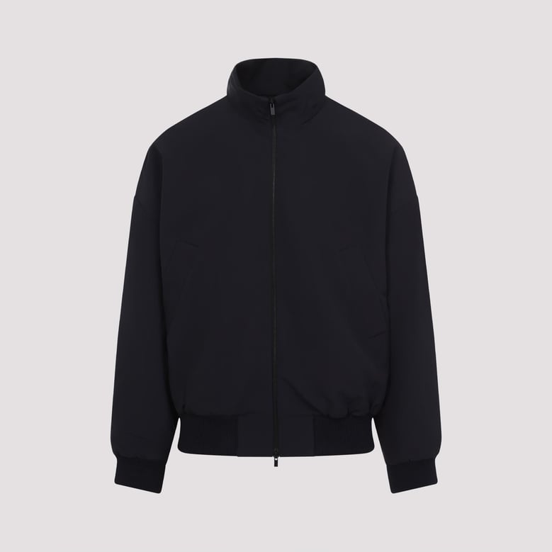 navy blue wool jacket with zip by Selfnex