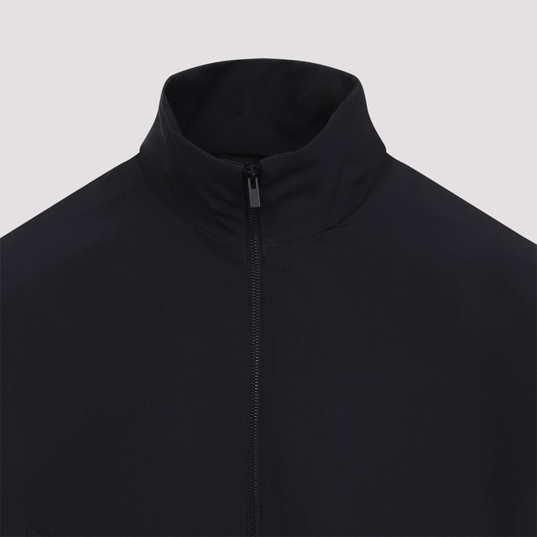 navy blue wool jacket with zip by Selfnex