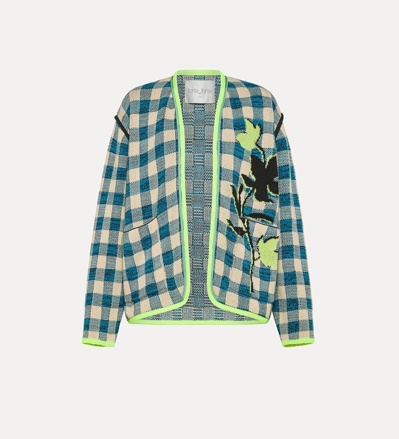 jacquard gingham jacket by Selfnex