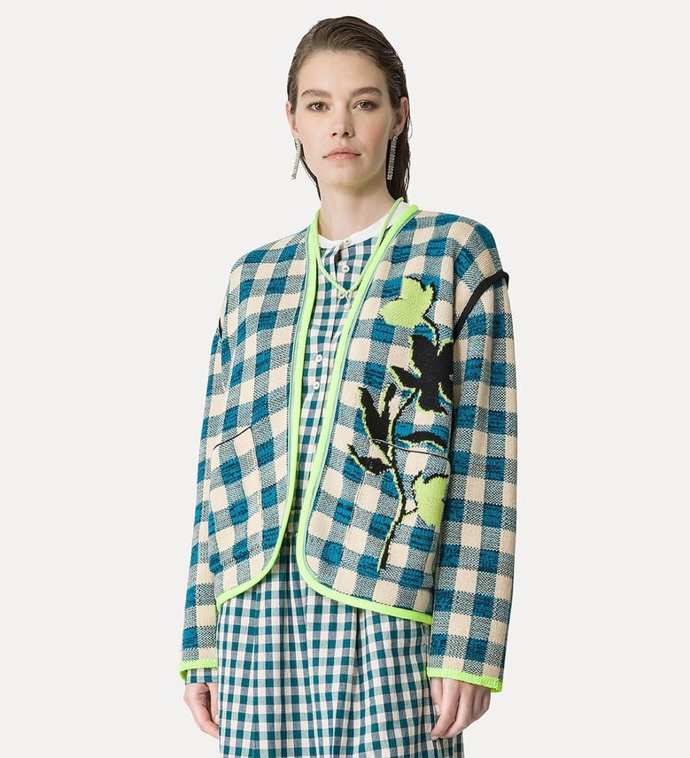 jacquard gingham jacket by Selfnex