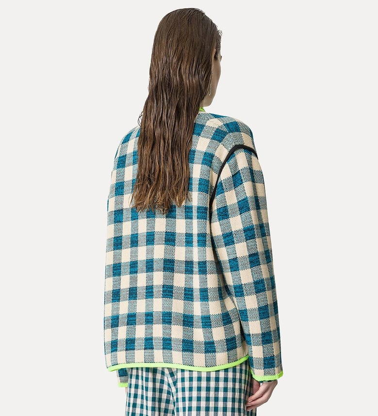 jacquard gingham jacket by Selfnex