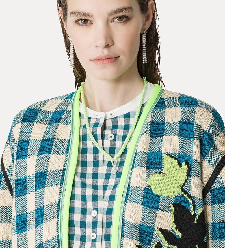 jacquard gingham jacket by Selfnex