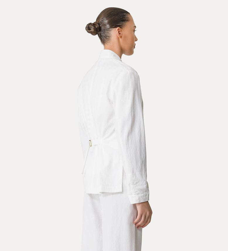 viscose cotton twill double breasted jacket by Selfnex