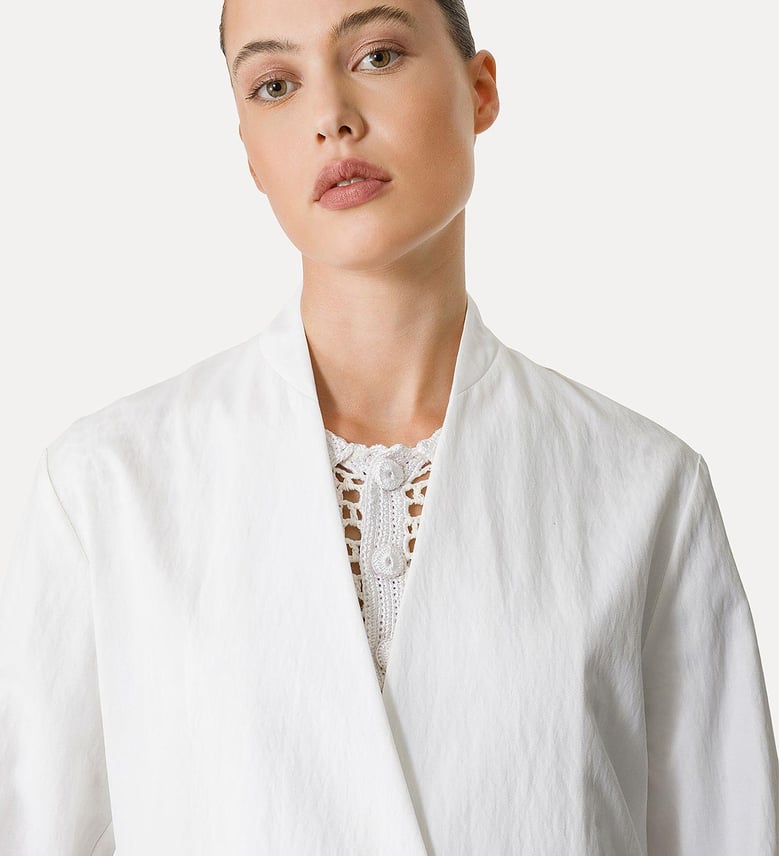 viscose cotton twill double breasted jacket by Selfnex