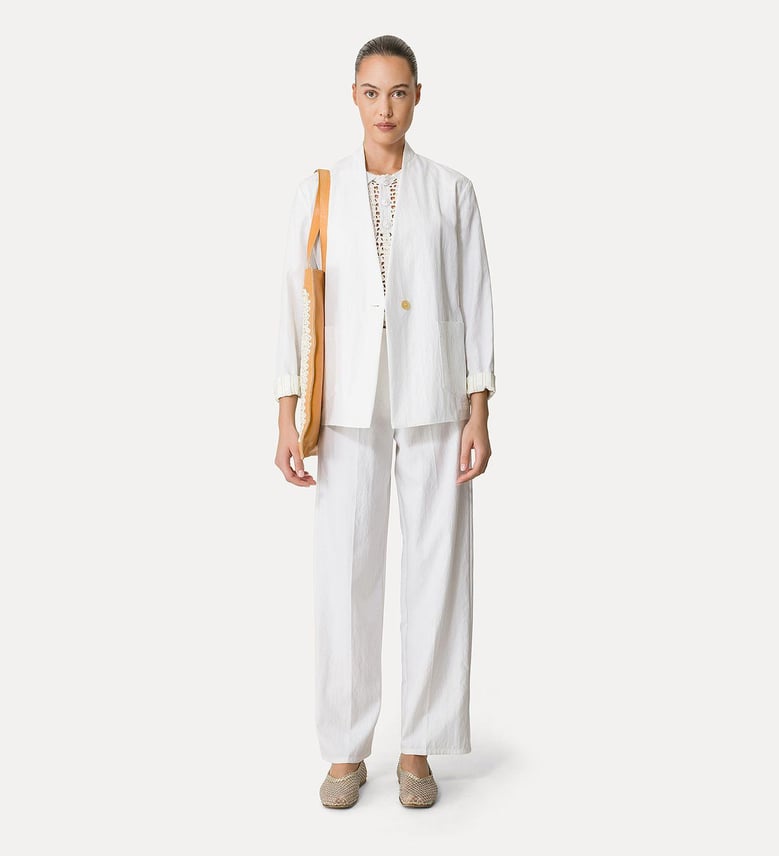 viscose cotton twill double breasted jacket by Selfnex