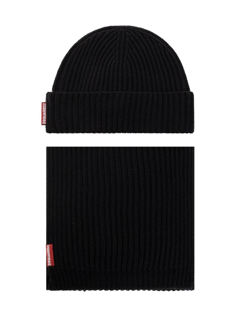 warmy logo tag beanie and scarf set by Selfnex