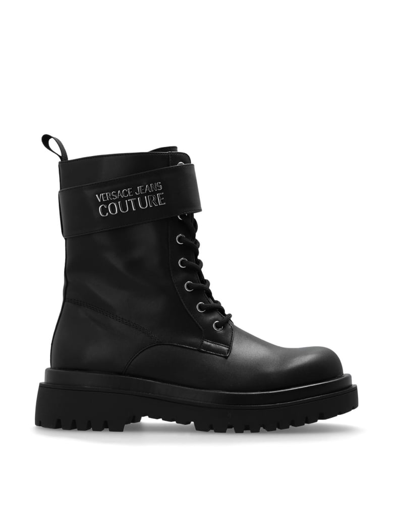 drew logo combat boots by Selfnex
