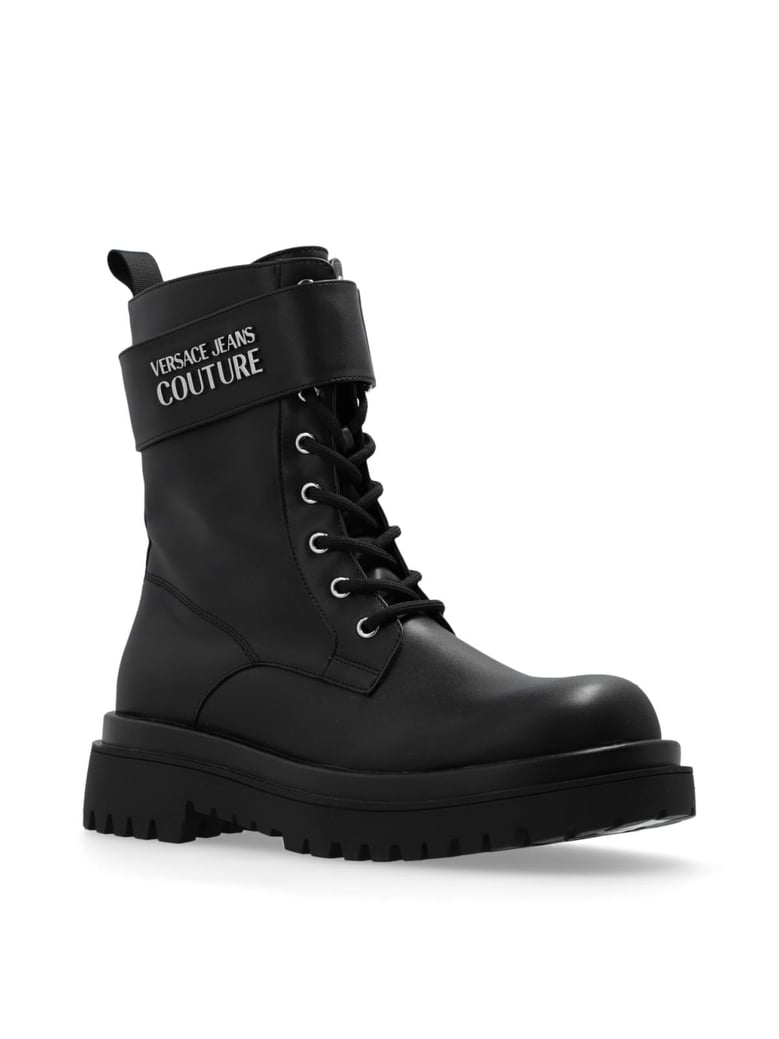 drew logo combat boots by Selfnex