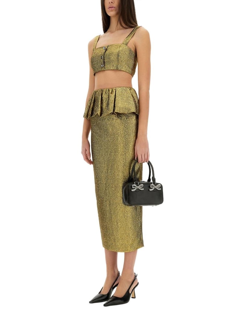 metallic jacquard crop top by Selfnex
