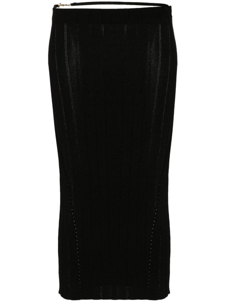 lamb leather midi skirt by Selfnex