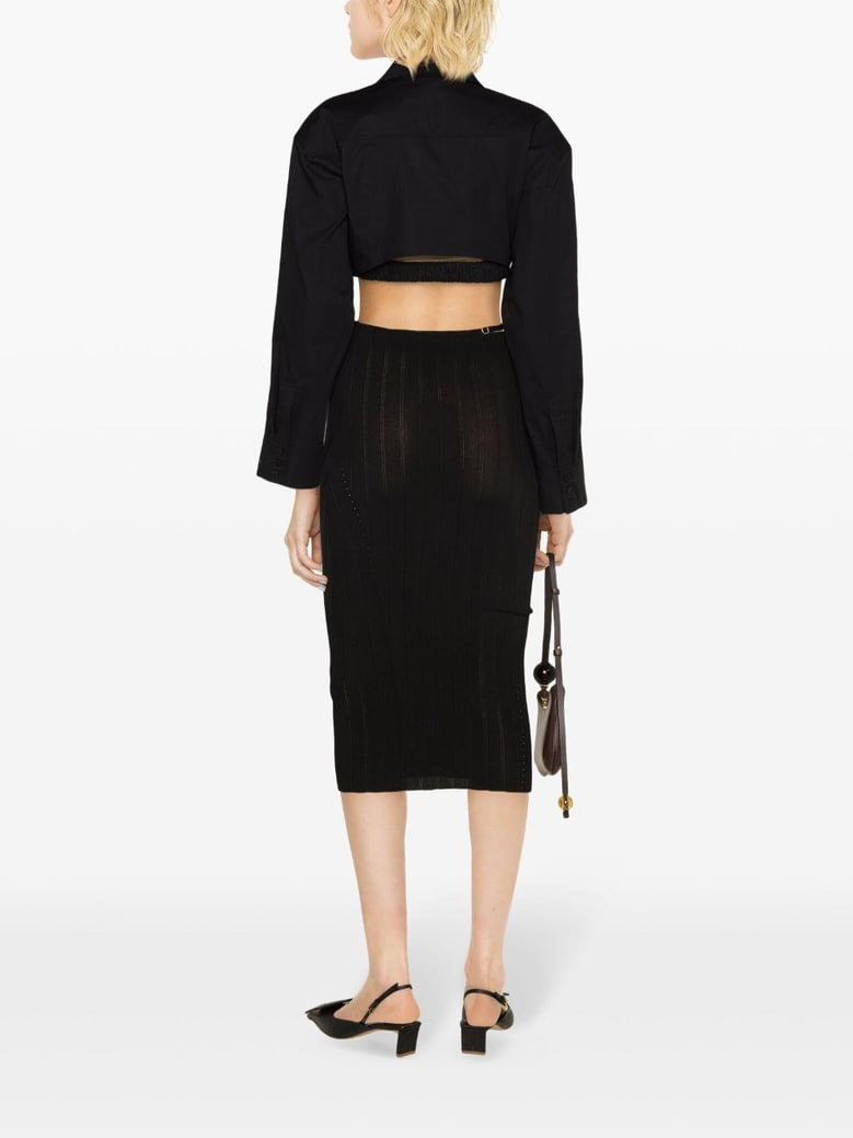lamb leather midi skirt by Selfnex