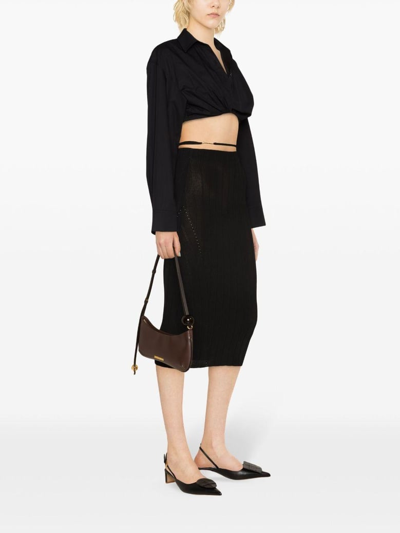 lamb leather midi skirt by Selfnex