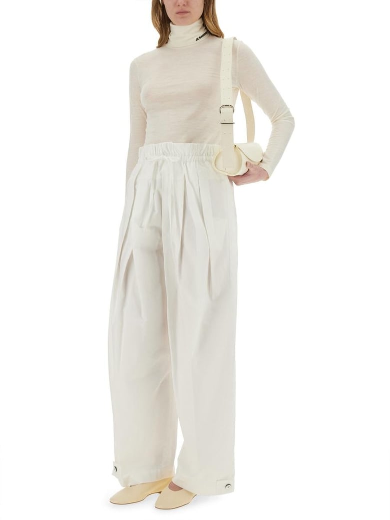 wide pants in cotton gabardine by Selfnex