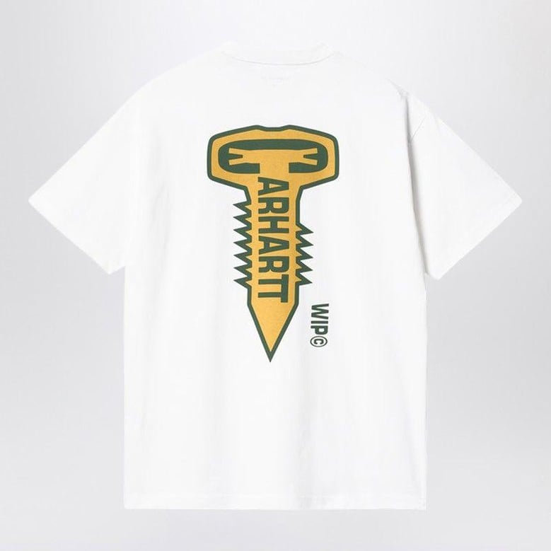 s/s cross screw t-shirt white by Selfnex