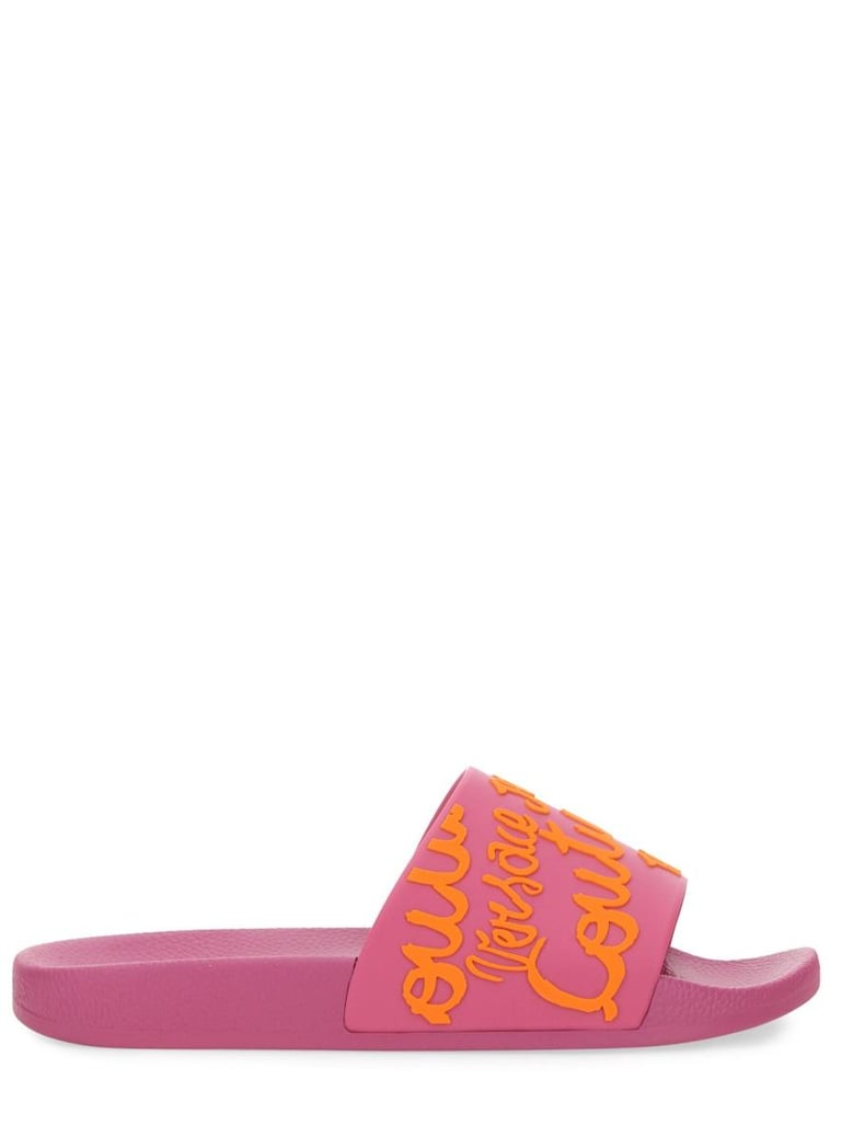 medusa smiley slide sandals by Selfnex