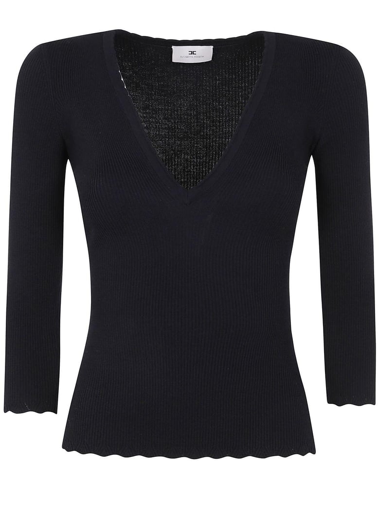 v neck knit sweater by Selfnex
